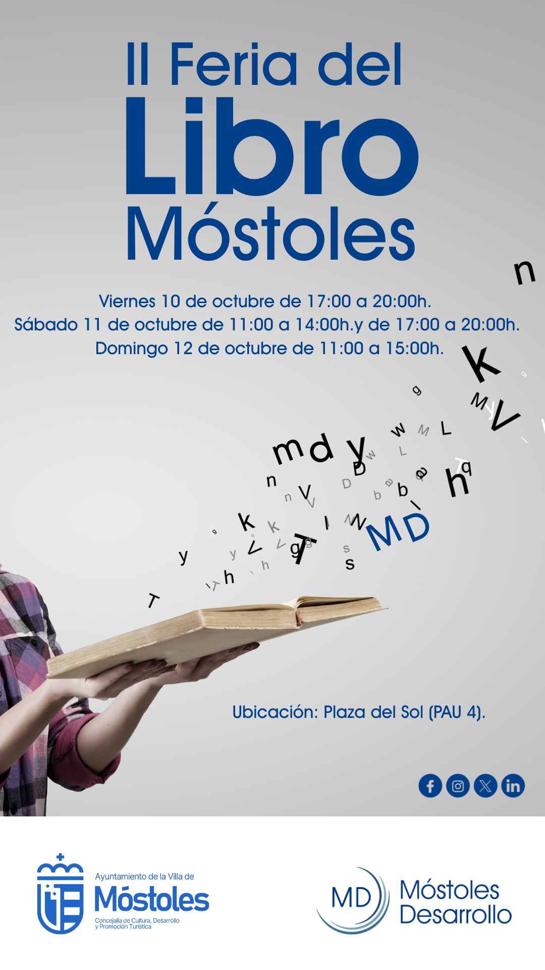 El Ayuntamiento organiza la II Feria del Libro en la Plaza del Sol de Móstoles