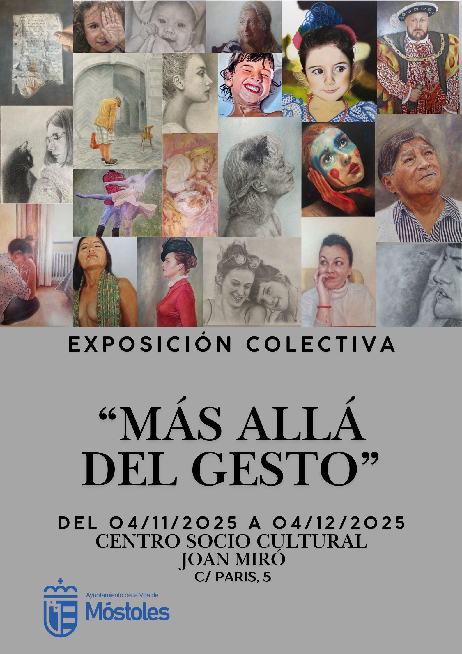 El Centro Sociocultural Joan Miró acoge la exposición colectiva “Más allá del gesto”, con retratos que reflejan el alma