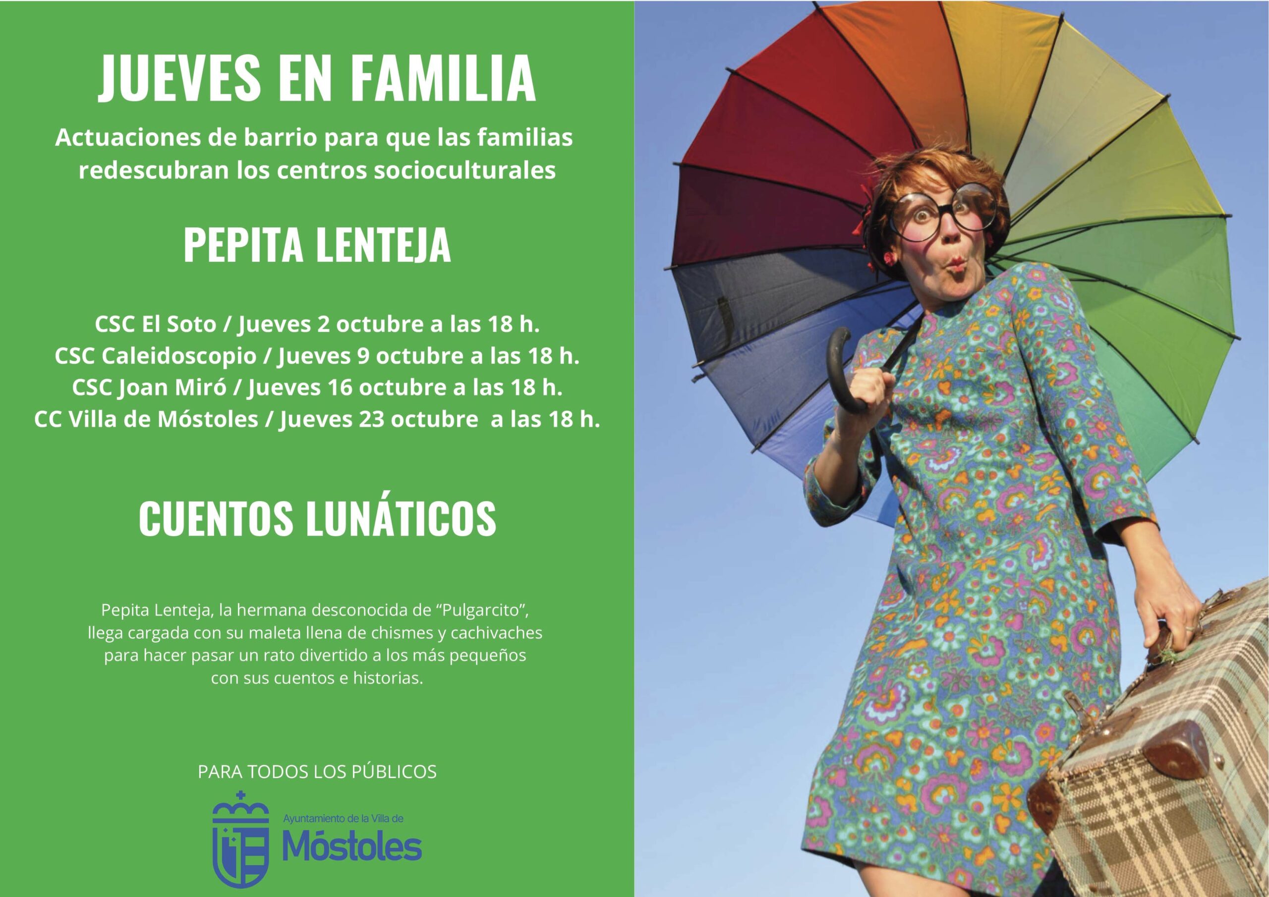 Vuelven a los centros socioculturales la programación de Jueves en Familia