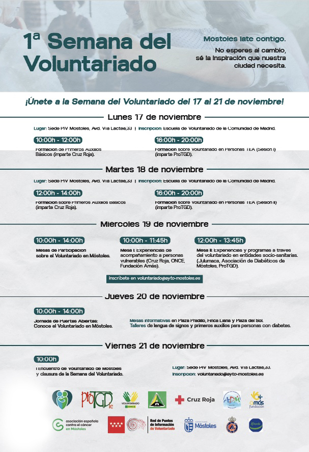 Móstoles programa numerosas actividades para la Primera Semana del Voluntariado