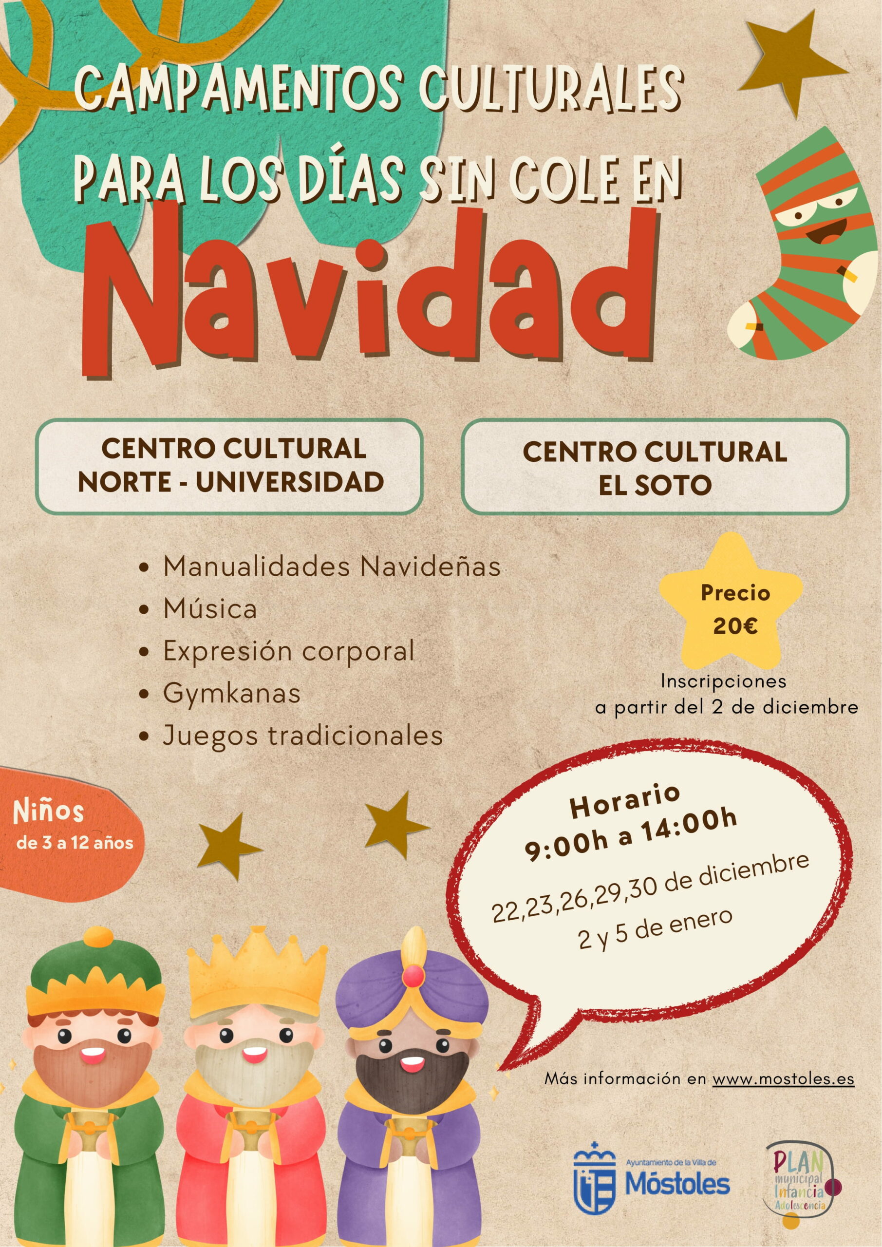 La agenda cultural de Móstoles ofrece esta semana talleres infantiles, espectáculos familiares y actividades navideñas