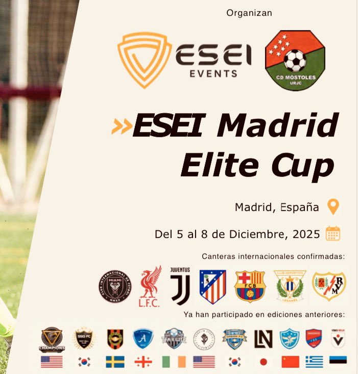 Móstoles acogerá la 5ª edición del Torneo de fútbol ESEI Madrid Elite Cup 2025, en los campos de fútbol Iker Casillas