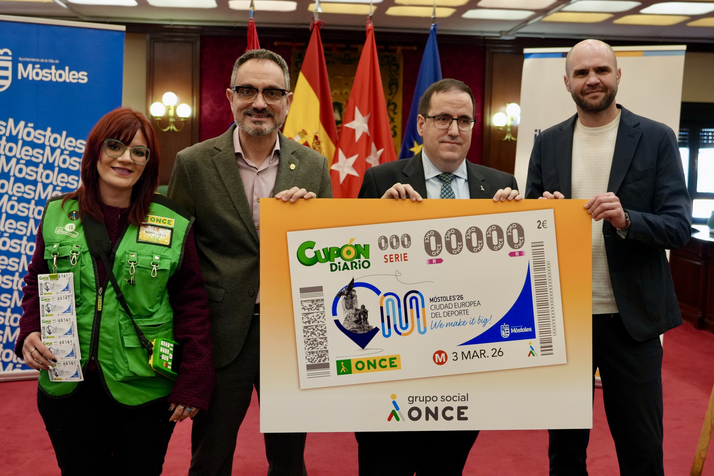 El cupón de la ONCE rendirá homenaje a Móstoles, Ciudad Europea del Deporte 2026