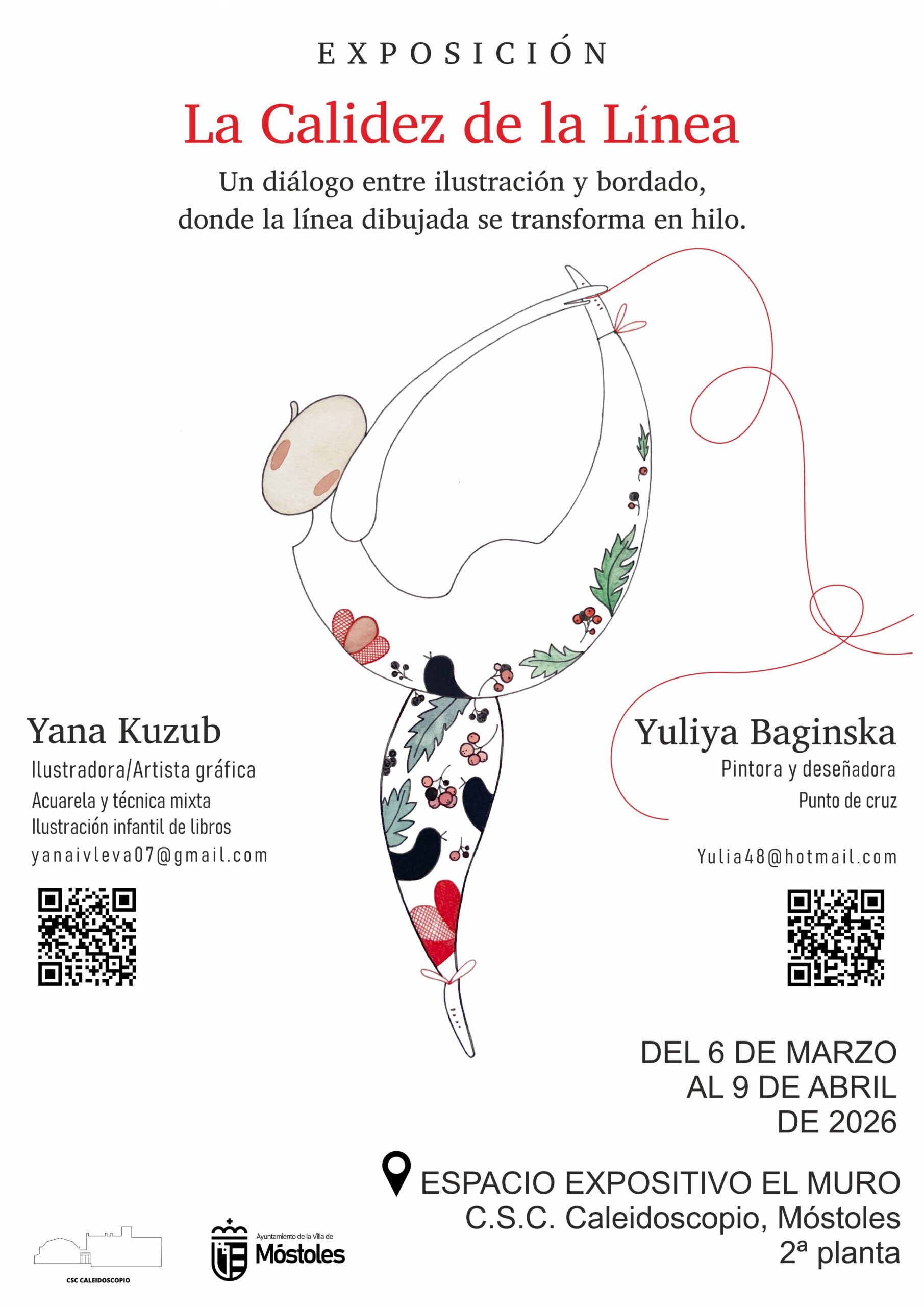 Bordado e ilustración en la nueva exposición del Centro Sociocultural Caleidoscopio