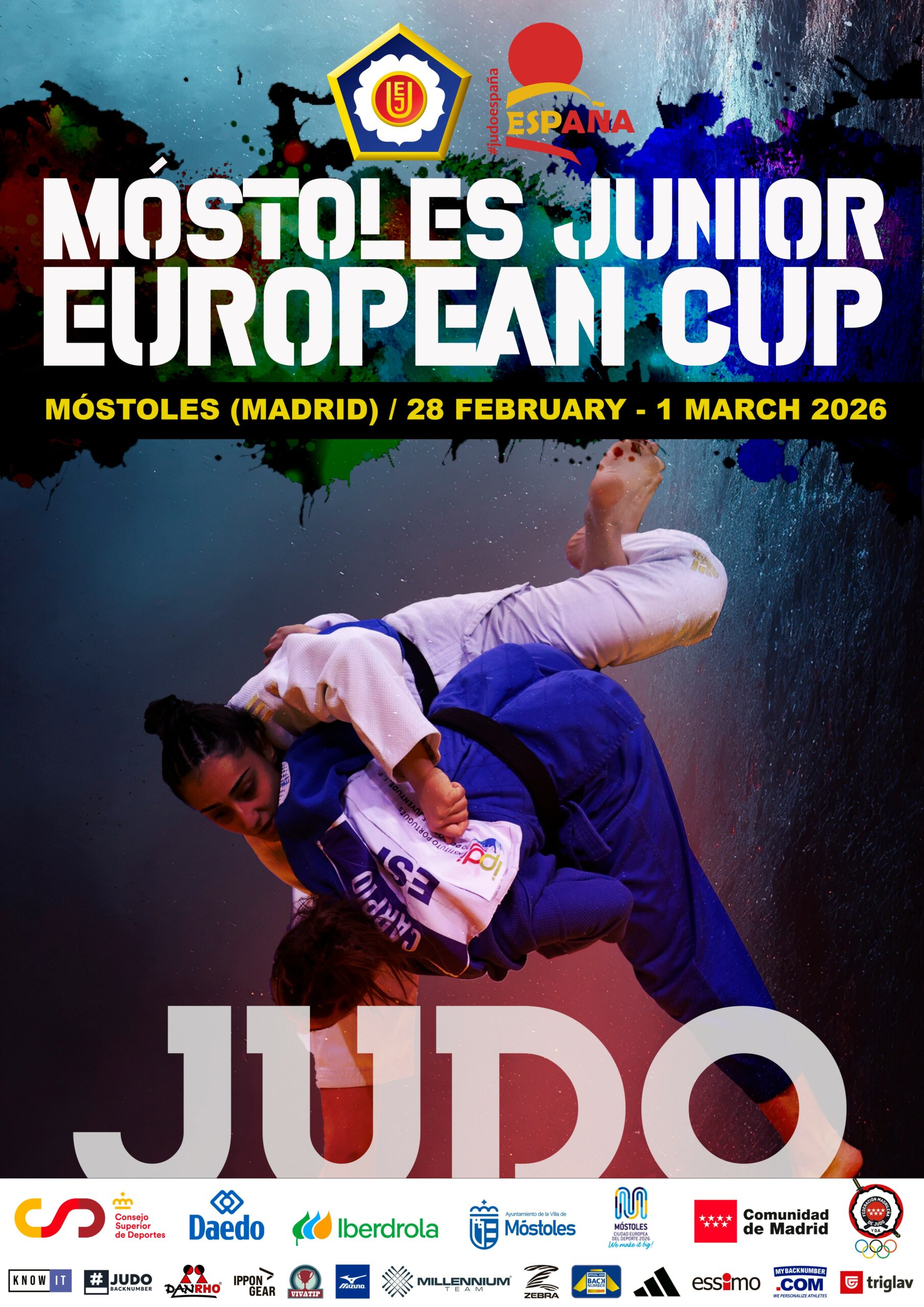 Los mejores judocas del panorama internacional se darán cita este fin de semana en la Móstoles Junior European Cup 2026