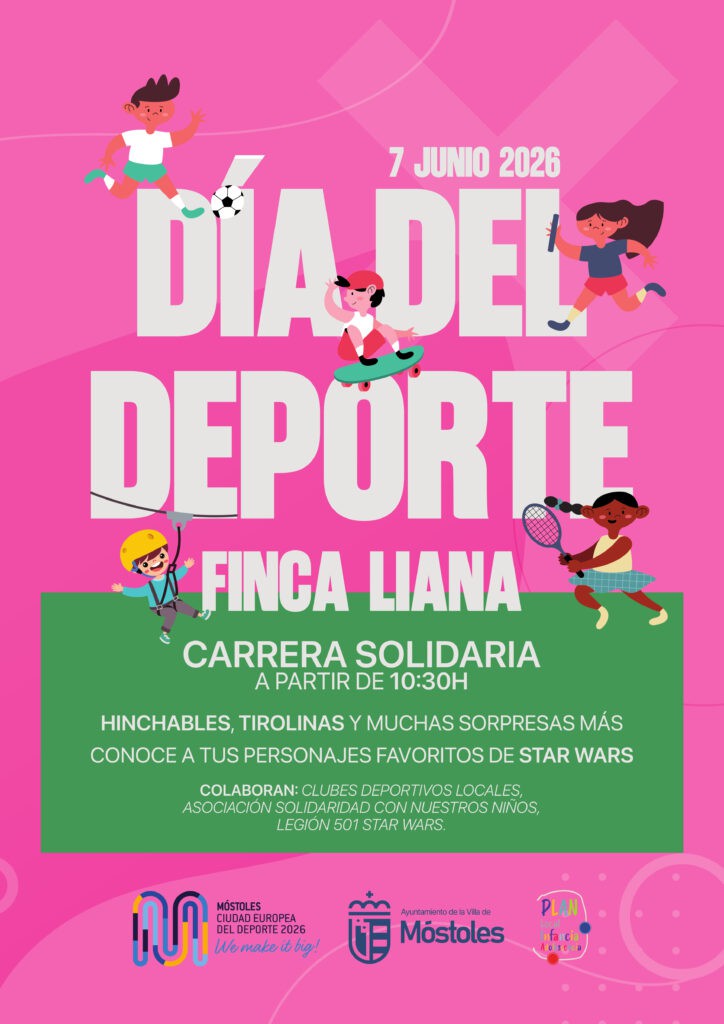 Móstoles organiza el Día del Deporte por el fin de temporada de las ligas infantiles, con actividades de ocio gratuitas y la IX Carrera Solidaria contra las Enfermedades Raras